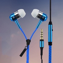 New Metal Zipper Earphones 3.5mm in ear earphone with mic for IPHONE 4s 5 5s for ipad 2 3 4 mini mp3 mp4 For samsung S5 S6 2024 - buy cheap