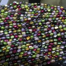 wholesale NEW 5-6mm multicolor Freshwater Cultured Pearl Loose Beads 13" 2024 - buy cheap