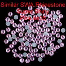 Top Quality AAAAA Hotfix Rhinestone Pink SS6 SS10 SS16 SS20 More Shiny Hot Fix Crystal Rhinestones Glass 2024 - buy cheap