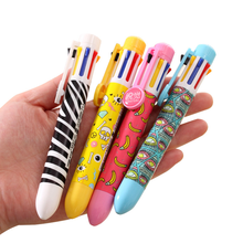 1 Pcs 8 Color Cute Multicolor Press Ballpoint Pen School Office Ball Pen Writing Supplies Students Gift Creative Stationery 2024 - buy cheap