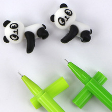 Корейская Милая мультяшная панда пластиковая нейтральная ручка, креативная бамбуковая авторучка, 0,5 мм черная ручка, принадлежности для студентов 2024 - купить недорого