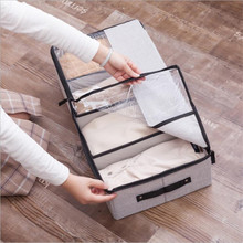 Transparent visual Storage Box Cotton and Linen Fabric Folding Organizer Clothes Storage Box organizer Shoes Storage Box 2024 - buy cheap