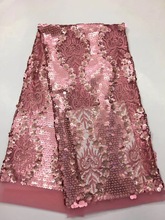 2019 tecido de renda voile suíço africano rosa alta qualidade tecido de renda lantejoulas tecido de renda francesa para mulheres vestido de noite lcd9102a 2024 - compre barato