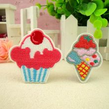 6pc/lot ice cream patches stickers embroidery 3d embroidery patch iron on applique shirt bag 2024 - buy cheap