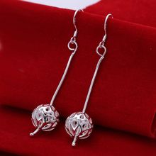 Free Shipping!!Wholesale silver plated Earring,925 jewelry silver,Snake Chain Ball Earrings SMTE167 2024 - buy cheap