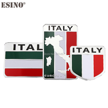 Conjunto de bandera nacional de Italia para coche, emblema de aleación de aluminio cromado de Metal 3D, pegatina, accesorio, nuevo diseño 2024 - compra barato