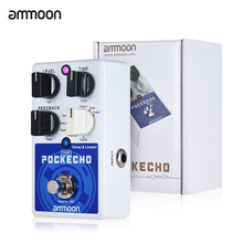 Педаль для гитарных эффектов ammoon POCKECHO Delay & Looper, 8 эффектов задержки, Макс. 300 сек, петля времени, функция темпа, истинное отключение 2024 - купить недорого