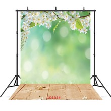 Fondo fotográfico de vinilo con retrato de suelo de madera verde para fiesta, Baby Shower, sesión de fotos, papel tapiz 2024 - compra barato