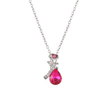 Ожерелье с цирконием роза цветок Капля воды ожерелье для женщин Ангел Слезы кристалл ожерелья и подвески ювелирные изделия подарок 2024 - купить недорого