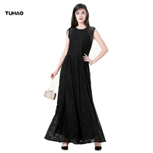 Элегантное кружевное платье TUHAO без рукавов, длинные женские Макси-платья, а-силуэт, большие размеры 6XL 7XL, одежда для вечеринки, женские платья CM21 2024 - купить недорого
