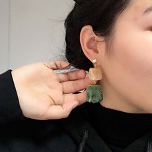 Pendientes cuadrados geométricos para mujer, aretes colgantes con conexión acrílica, joyería 2019 2024 - compra barato