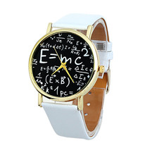 2019 relógio de pulso feminino de luxo, relógio analógico de quartzo para mulheres, símbolos de matemática, couro falso, 2024 - compre barato