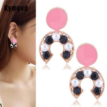 Kymyad New Stud Earrings for Women Imitation Pearl Earring Fashion Jewelry Gold Color Boucle D'oreille Femme Orecchini Donna 2024 - buy cheap