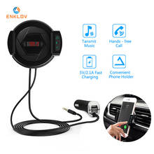 ENKLOV Car Bluetooth Handsfree Kit Car Charger  Mobile Phone Stand 3 in 1 Multi Purpose USB FM Transmitter Car Bluetooth 2024 - buy cheap