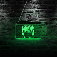 Merry Liftmas LED неоновая вывеска гимнастический декоративный красочный меняющий свет акриловая доска Декор для комнаты Подвесной Настенный знак 2024 - купить недорого