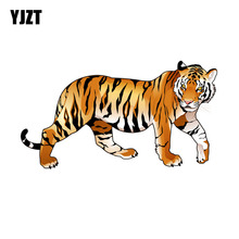 YJZT 14.7cm*7.9cm Cartoon Walking Tiger Decal PVC Motorcycle Car Sticker 11-00647, Car body, glue sticker, the whole body, not packaged 2024 - buy cheap