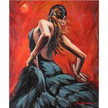 Beautiful oil paintings woman Flamenco Dancer in Black Dress oil on canvas High quality hand-painted 2024 - buy cheap