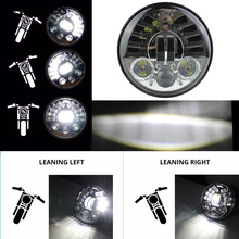 Faro delantero Universal para motocicleta, luz LED adaptable de 5,75 pulgadas, color negro cromado, novedad 2024 - compra barato