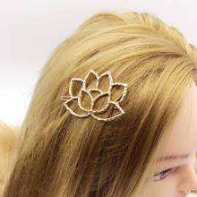 2018 Hot Sale 1Pc High Quality Simple Hairpins Golden/Silvery Lotus Shape Women Girls Fashion Hair Clip Gift Headdress Wholesale 2024 - buy cheap