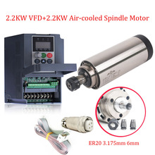 2.2KW 220V 8A 80*195mm 0.91NM 400HZ 24000rpm ER20 High Speed Spindle Motor+VFD Kits for Woodworking Engraving 2024 - buy cheap