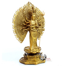 Pure copper thousand hand Guanyin station like ornaments Guanyin Bodhisattva Buddha home decoration lucky 2024 - buy cheap