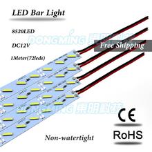 Barra de luz led rígida, 35 peças, 12v, 100cm, 72 leds, smd 7020, alumínio, pcb, para gabinete