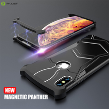 R-just-nueva funda de teléfono magnética para Iphone Xs Max Xr, carcasa trasera de parachoques de Metal con imán ultrafino para Iphone X, 7, 8 Plus 2024 - compra barato