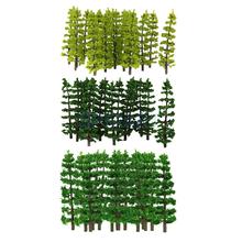 60Pcs DIY Mini Fir Trees Model Green 9cm for HO Scale RR Raiway Scenery Building Toys 2024 - buy cheap