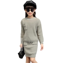 Autumn Winter Baby Toddler Teen Girls Clothing Sets Knit Pullover Sweater + Skirt 2 Pcs Suit Children's Kids Clothes Set JW4255A 2024 - buy cheap