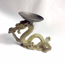 Antique Black Candlestick Dragon Statue Oil Lamp copper Candle Holder Brass Incense Burner Mountain 2024 - compre barato