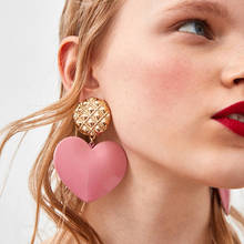 Ztech Bohemian 10 Colors Heart Resin Pendants Dangle Earrings For Women Jewelry Personality Drop Earrings Party Accessories 2024 - buy cheap