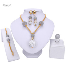 Fani 2019 Dubai gold colorful Jewelry Set Wholesale Nigerian woman accessories jewelry set Fashion African Beads Jewelry Set 2024 - buy cheap