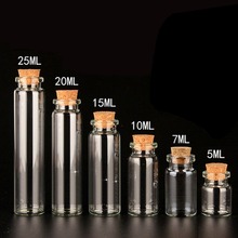 10pcs Mini Transparent Bottles With Cork Stopper Capacity For 10ml 15ml 20ml 25ml 30ml 40ml 55ml Glass Jars Wishing Bottle Gifts 2024 - buy cheap