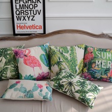 Succulents Palm Tree Printed Cushion Decorative Pillows American Flamingo Almofada Home Decor Sofa Throw Pillow 17*17inch 2024 - buy cheap