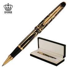 Duke pioneer avançado metal rollerball caneta cromado belas linhas dourado-preto ponto fino 0.5mm com caixa de presente para a coleção 2024 - compre barato