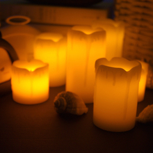 1 6 uds sin llama electrónico lámpara de velas LED cilíndrico Parpadeo amarillo luz LED con forma de vela pequeña decoración para fiesta de boda regalos 2024 - compra barato