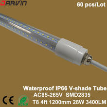 Tube led Waterproof  IP65 T8 fluorescent Tube Lamp 4ft 1200mm 120cm LED IP66  V-shade LED Tube Light for Refrigerating Chamber 2024 - buy cheap