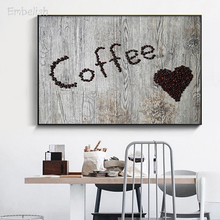 Embelish 1 Pieces Love Shape Coffee Letters Wall Art Picture For Coffee Shop Kitchen Decor HD Canvas Painting Home  Decor Poster 2024 - buy cheap