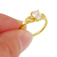 Anéis de dedo dourados para mulheres, anel feminino bijuteria 24k tamanho 5 6 7 8 9 cor dourada zircônia casamento e noivado para mulheres 2024 - compre barato