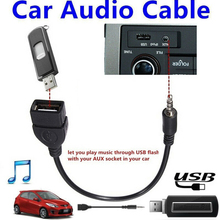 3.5mm Male AUX Audio Plug Jack To USB 2.0 Female Converter Cord Cable Car MP3 2024 - buy cheap
