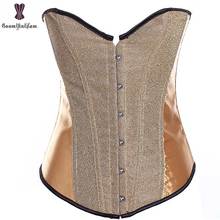 Wholesale Cheapest Price Corset Waist Trainer women bustier sequined Gothic Gorset Blink corselet Overbust Boned Korset Sexy 2024 - buy cheap