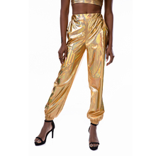 Casual Street Hip-Hop Metallic Pants Shiny Hologram Laser Loose Pants Party Wet Look Long Trousers Women Bottoms Clubwear 2024 - buy cheap