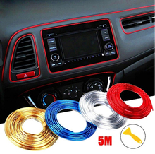 5M Car Styling Interior Decoration Strip Chrome Silver Blue Red Moulding Trim Air Dashboard Door Edge Auto Accessories 2024 - buy cheap