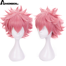 Anogol My Hero Academy Boku no Hero Academia Mina Ashido Short Natural Wave Pink Synthetic Cosplay Wig For Halloween Party 2024 - buy cheap