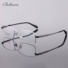 Bellcaca Pure Titanium Spectacle Frame Eyeglasses Men Computer Optical Glasses Myopia For Male Transparent Clear lunette BC262 2024 - buy cheap