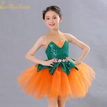 Girls Pumpkin Cosplay Stage Performance Costume Adult Professional Ballet Dress Women Sequins Tutu Ballet Dance Dress For Girl 2024 - buy cheap