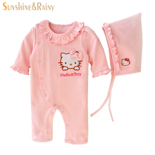 Baby Girl Clothes Newborn Bebes Hello Kitty Girls Clothing Sets Newborn Baby Gifts Lace Rompers + Hat Cotton Clothes Set 2024 - buy cheap
