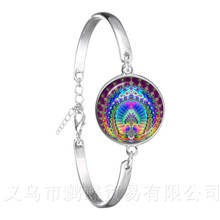 Pulsera de cuero de meditación de árbol de la vida, joyería de Chakra hecha a mano, cabujón de cristal de 20mm, brazalete ajustable negro/marrón 2024 - compra barato