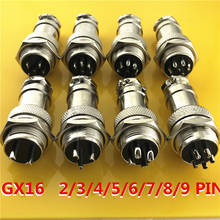 1set GX16 2/3/4/5/6/7/8/9 Pin Male & Female 16mm Wire Panel Circular Connector Lid Cap L70-78 Aviation  Connector Socket Plug 2024 - купить недорого