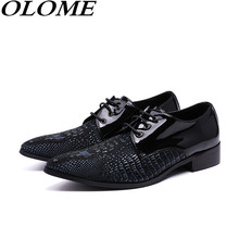 Sapatas dos homens de moda marca de luxo crocodilo formais artesanais vermelho preto do punk sapatos mens sapatos de casamento vestido de deslizamento em loafers zapatilla 2024 - compre barato